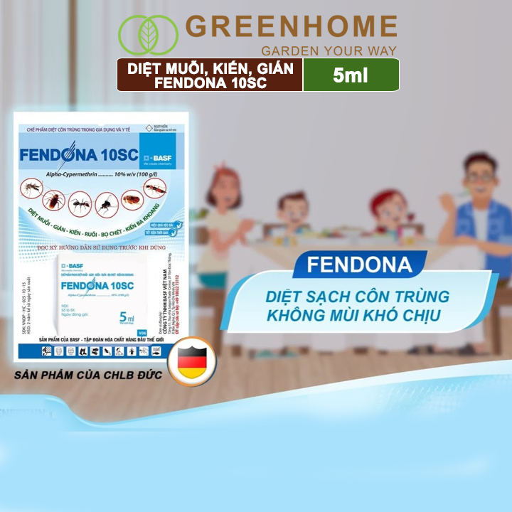 Thuốc Diệt Muỗi Greenhome, Fendona 10sc, Gói 5ml, Hiệu Quả, Không Mùi, Dễ Dùng, Diệt Gián, Ruồi, Kiến Ba Khoang