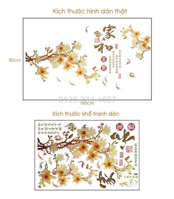 Decal dán tường Hoa mai vàng