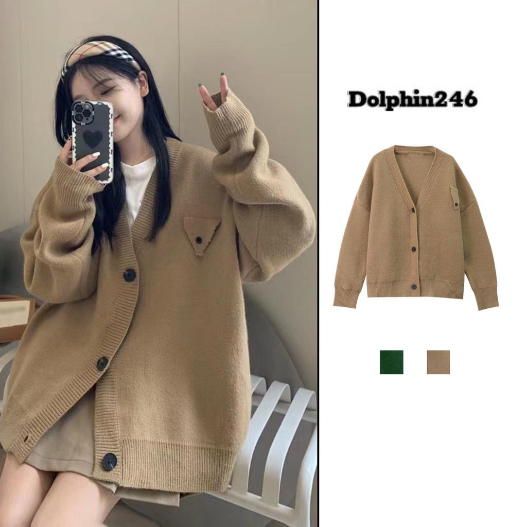 Áo khoác len cardigan len nữ dệt kim cadigan bigsize form dài rộng 2 màu basic phong cách Hàn Quốc H-18-1