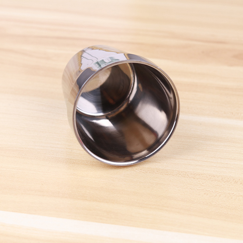 Bộ 3 Ly inox cách nhiệt 304 cao cấp bóng gọn 175ml chống nóng tay thích hợp cho người già trẻ em