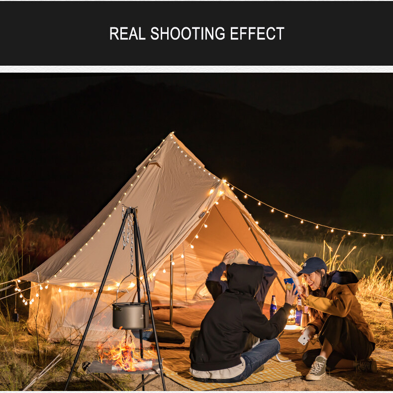CAMEL CROWN Đèn cắm trại ngoài trời Đèn LED tròn Giáng sinh Bóng đèn pin Nguồn điện Đèn vòng hoa