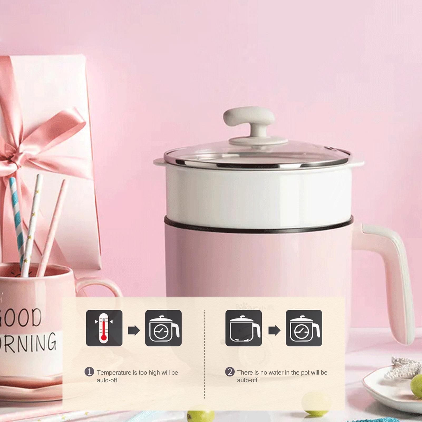 Lẩu điện đa năng dung tích 2.2L, Lòng nồi chống dính tiện lợi bằng thép không gỉ chất lượng cao bên trong và nắp kính chống ố