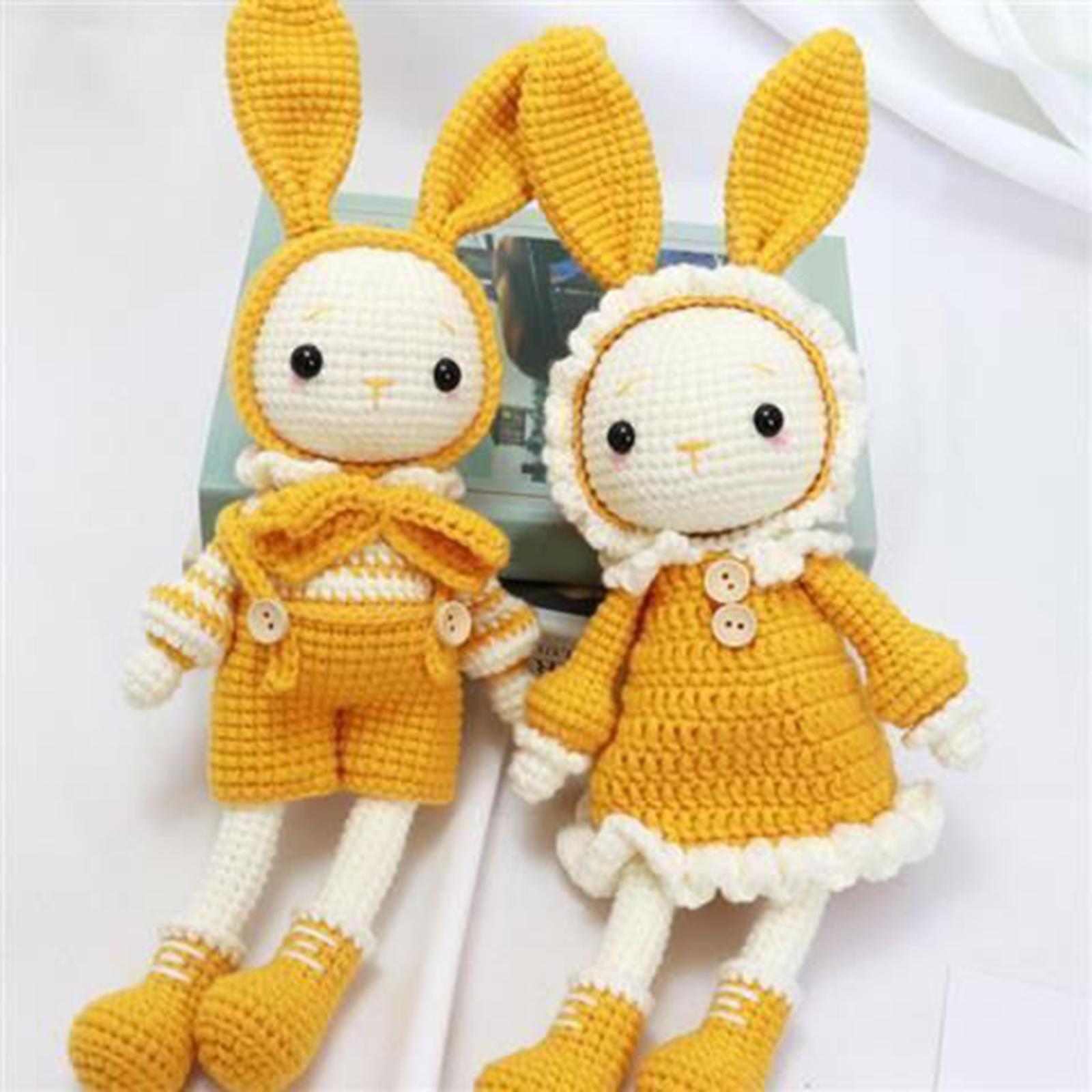 Crochet Kit A Pair of Rabbit Crochet Craft Set Make Your Own Doll for Adults and Kids