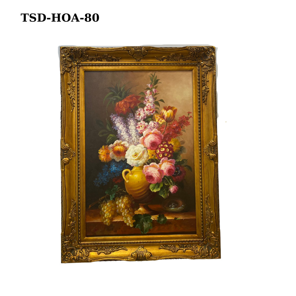 Tranh sơn dầu họa tiết Hoa Mẫu Đơn TSD-HOA-80