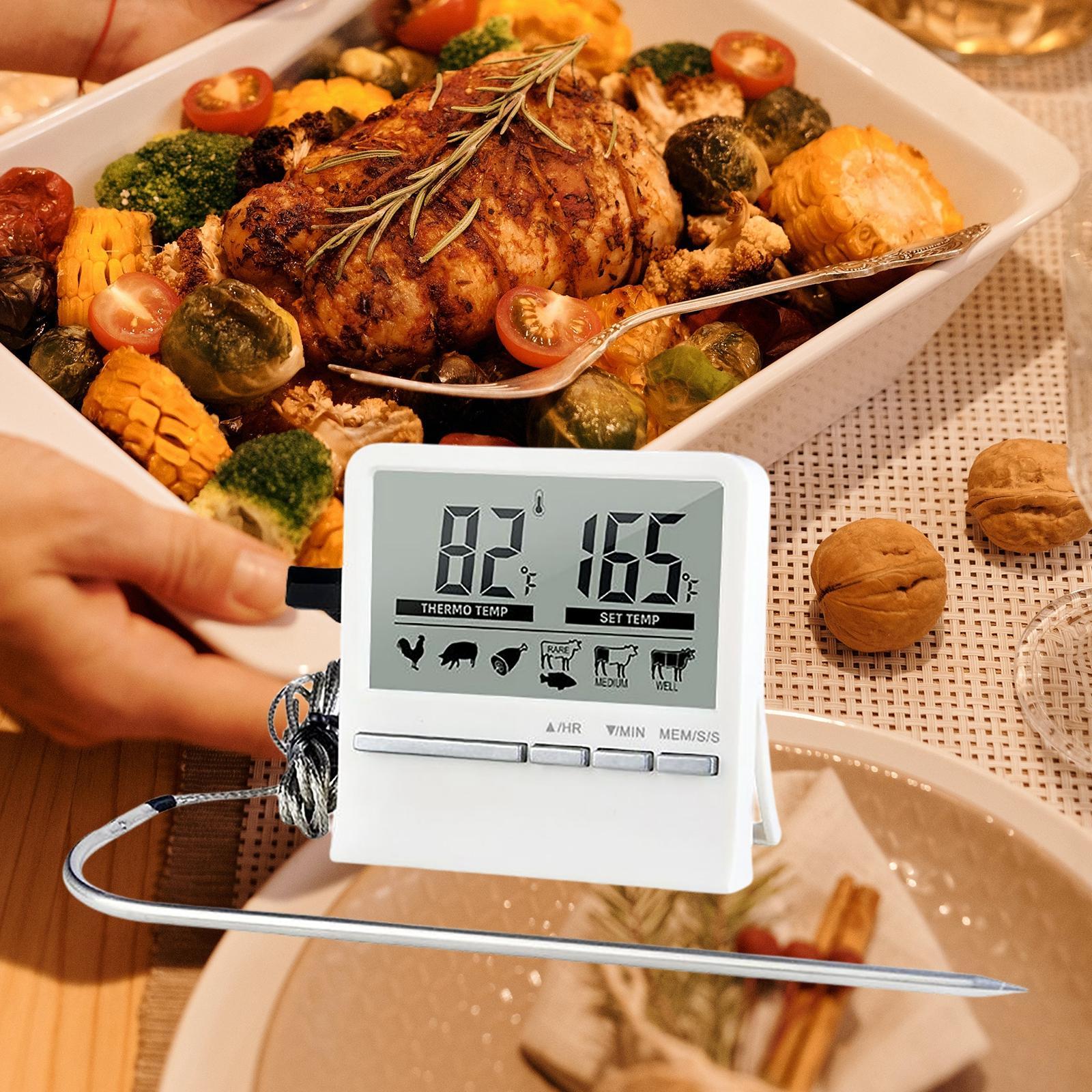 Digital Food Thermometer LCD Display for Outside Grill Kitchen Cooking
