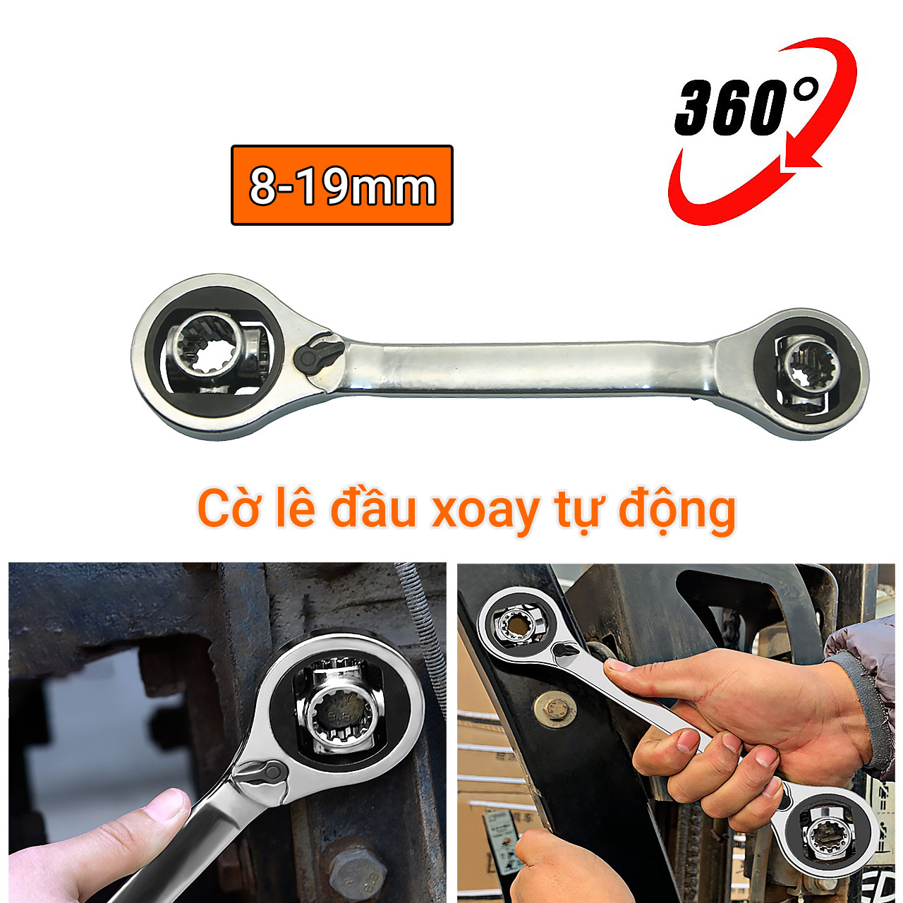 Cờ lê đầu xoay tự động 8-19mm