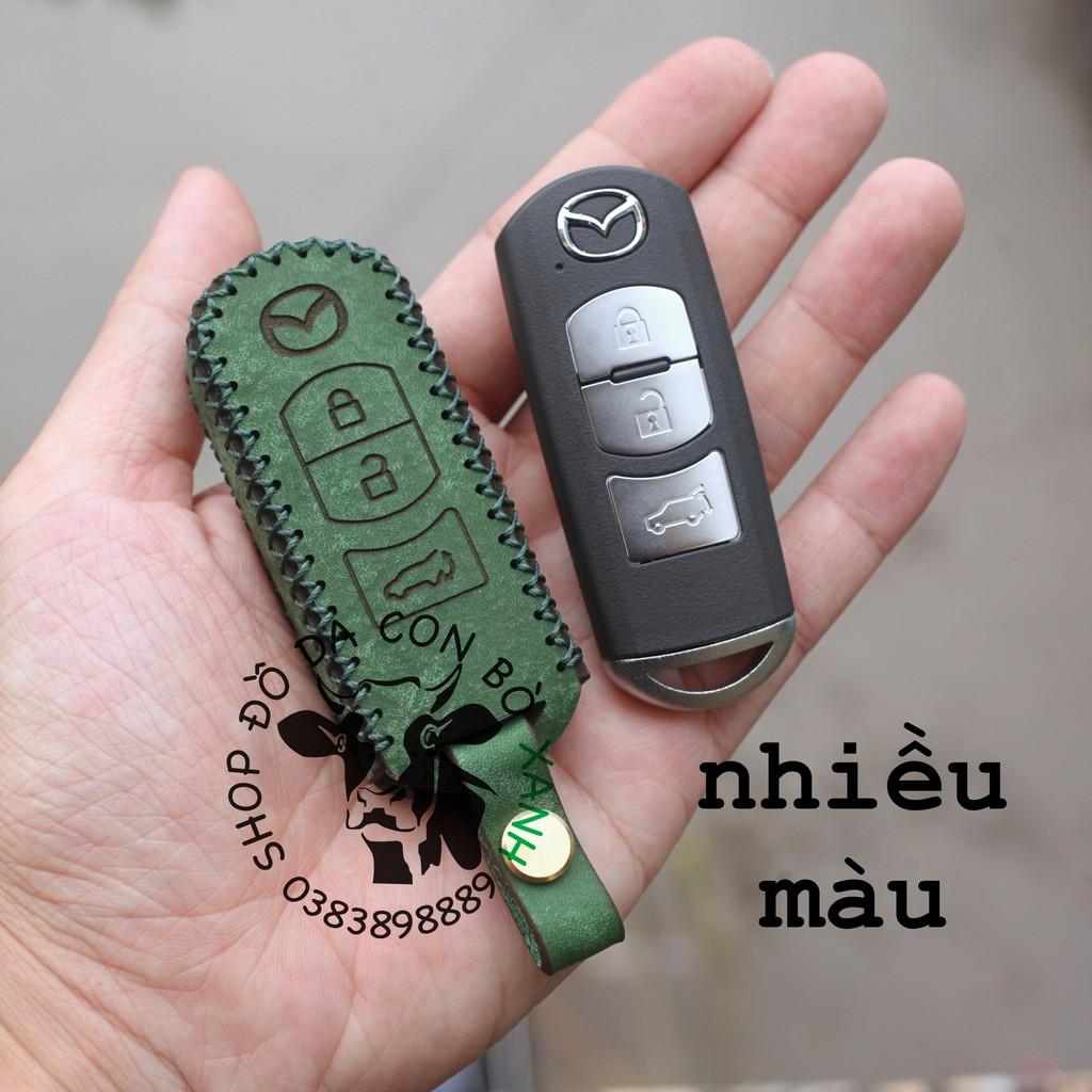 Bao da dành cho chìa khoá Mazda 2, Mazda 3, Mazda 6, CX5, CX8, CX9 handmade da thật 002