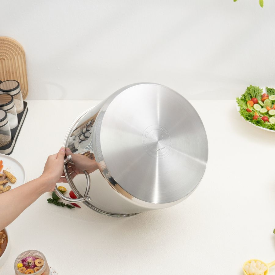 Bộ nồi xửng hấp Inox 5 đáy Kalpen L30PRO size 30cm dung tích 14L, chuẩn ĐỨc bảo hành 5 năm