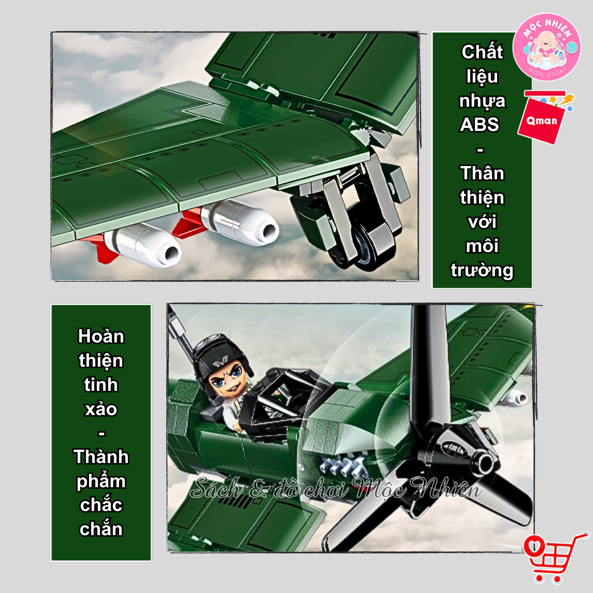 Đồ chơi xếp hình, lắp ráp Qman 21026 - Chống phục kích trên không (424 mảnh ghép)