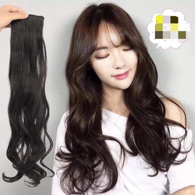 Tóc giả kẹp phím phồng xoăn dài