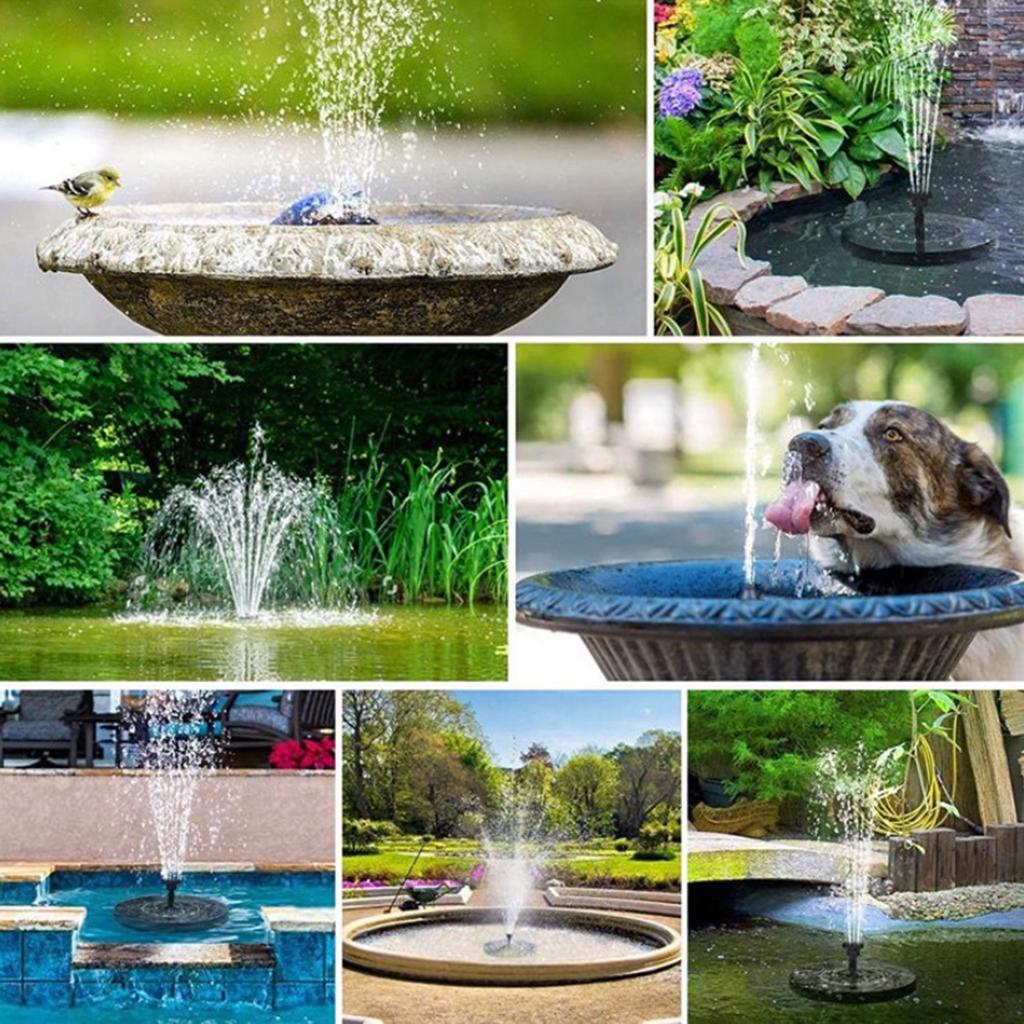 Solar Water Fountain Pump Bird Bath Floating for Garden Pond Pool Outdoor