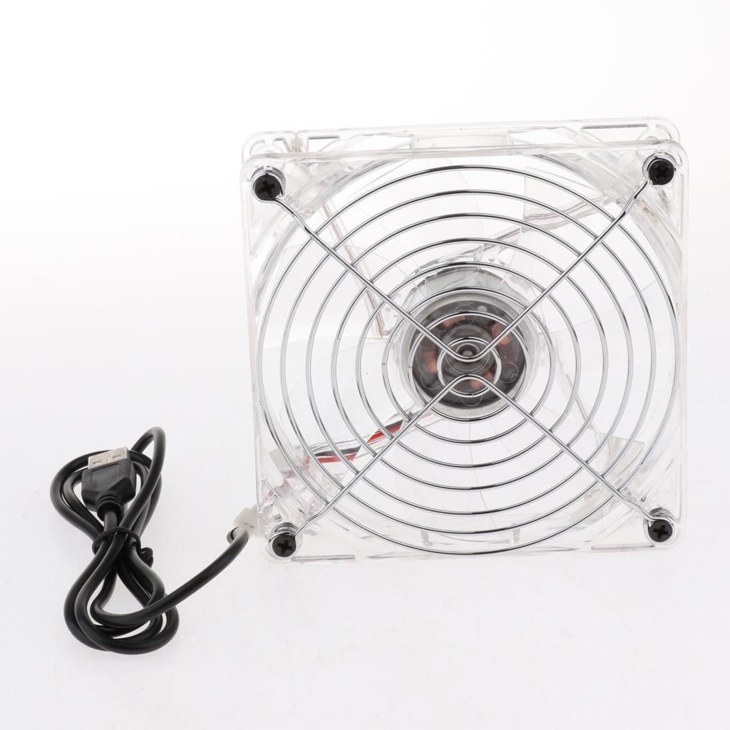 5V 12cm USB Power Silent Cooling Fan For Computer Case CPU Cooler Blue Led
