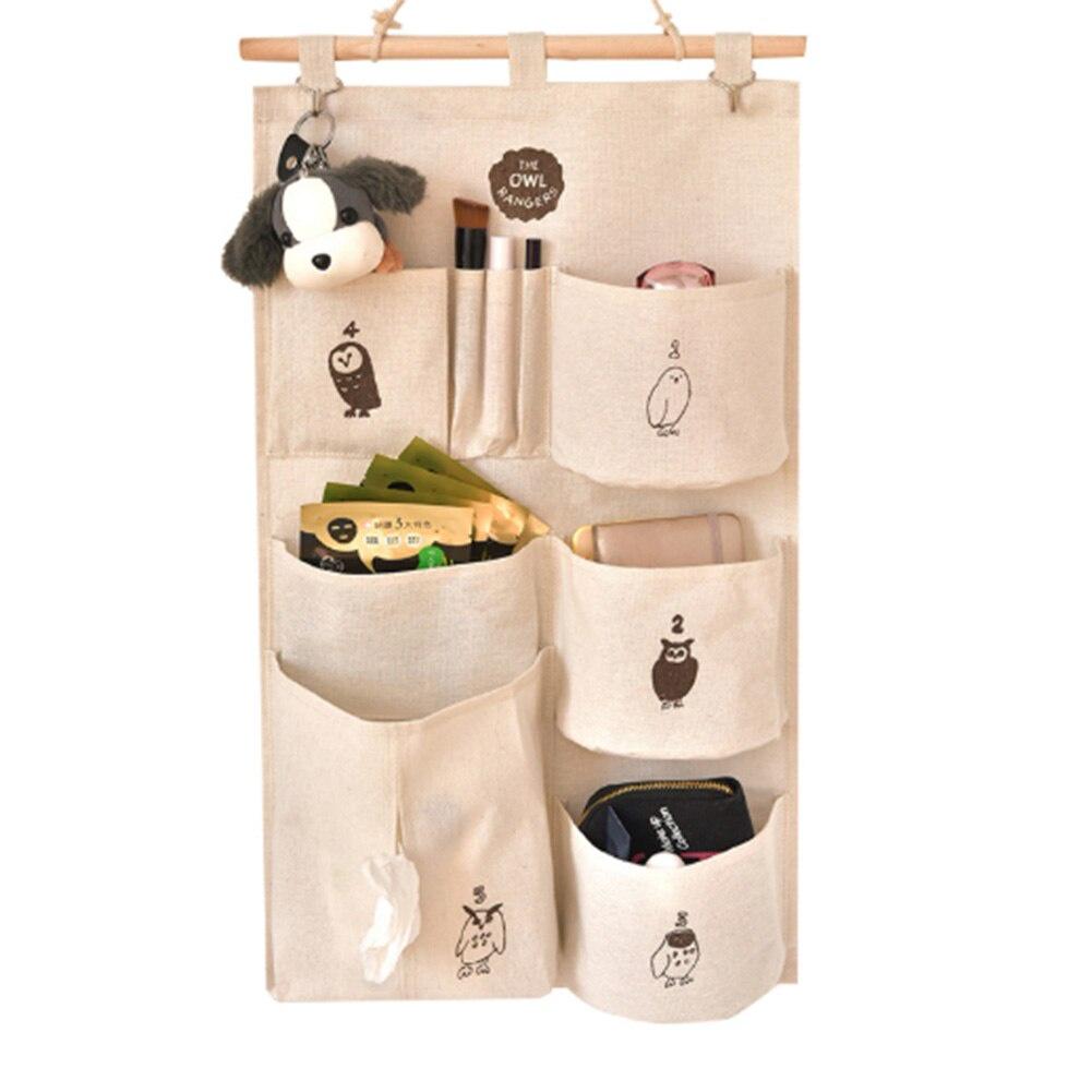 AA Wall Door Closet Hanging Storage Bag, Multi-Pocket Family Storage Bag, Cute Cartoon Design Storage Bag