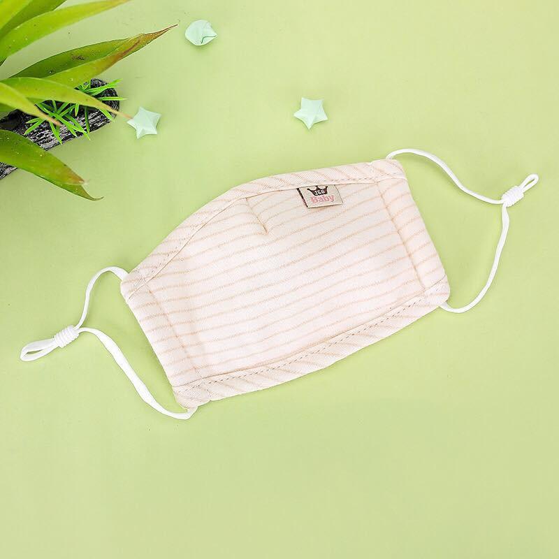 Khẩu trang 100% cotton hữu cơ tự nhiên không tẩy nhuộm hóa chất an toàn cho bé 0-6Y