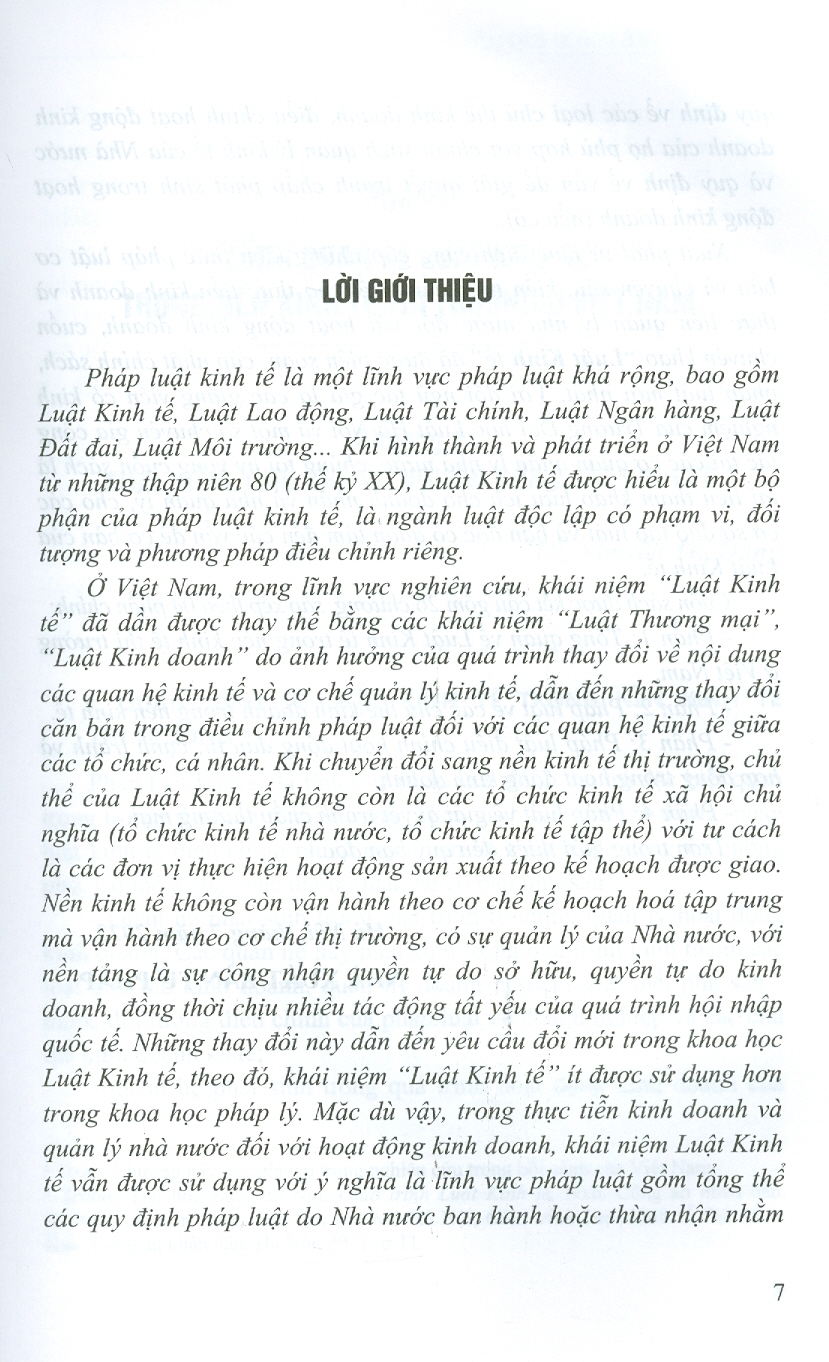 Luật Kinh Tế (Tái bản lần thứ nhất, có sửa đổi, bổ sung) - Sách chuyên khảo