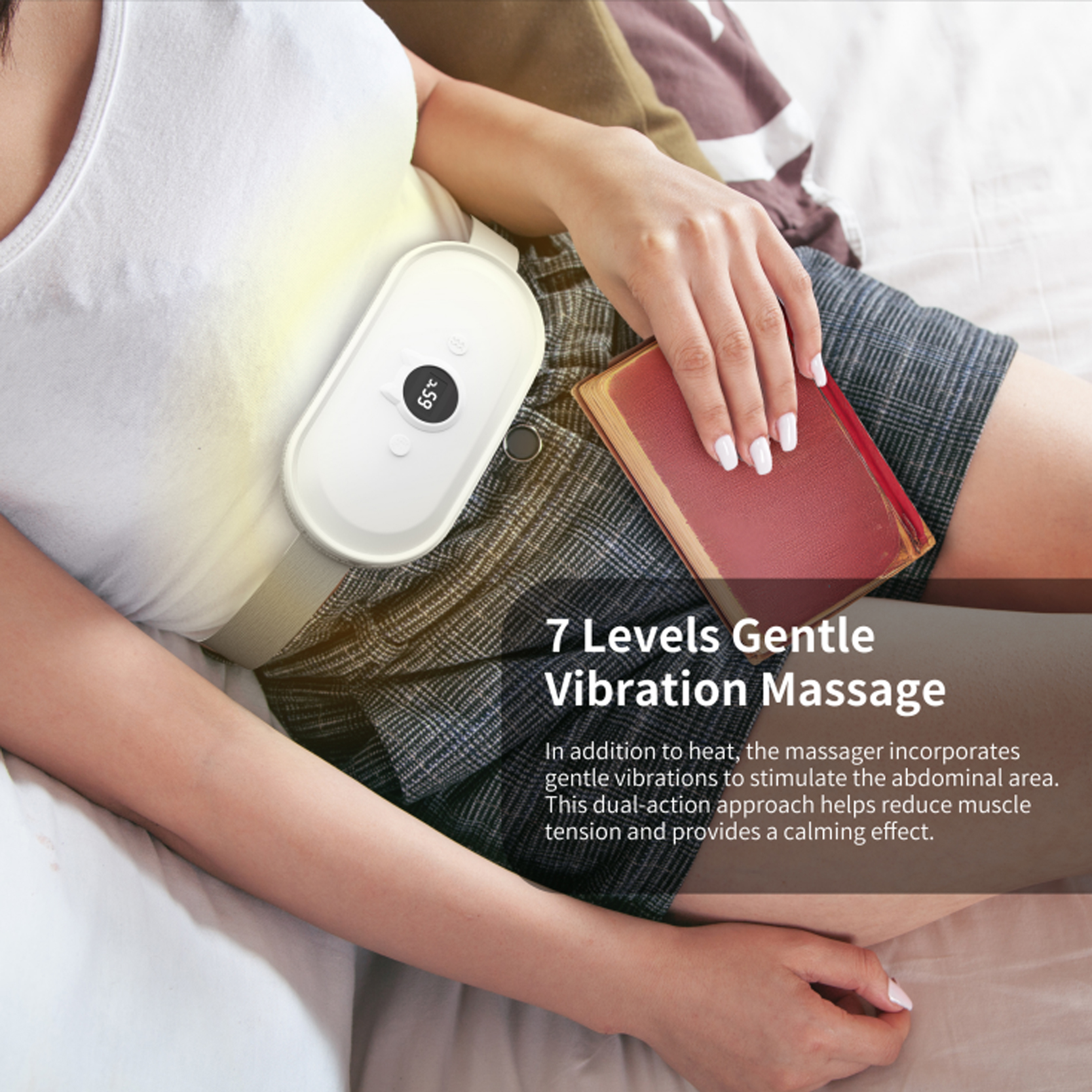 Máy massage chườm ấm WISEZEN WB01 – Điều chỉnh nhiệt độ 35-65℃, 7 chế độ rung, giảm đau bụng kinh hiệu quả