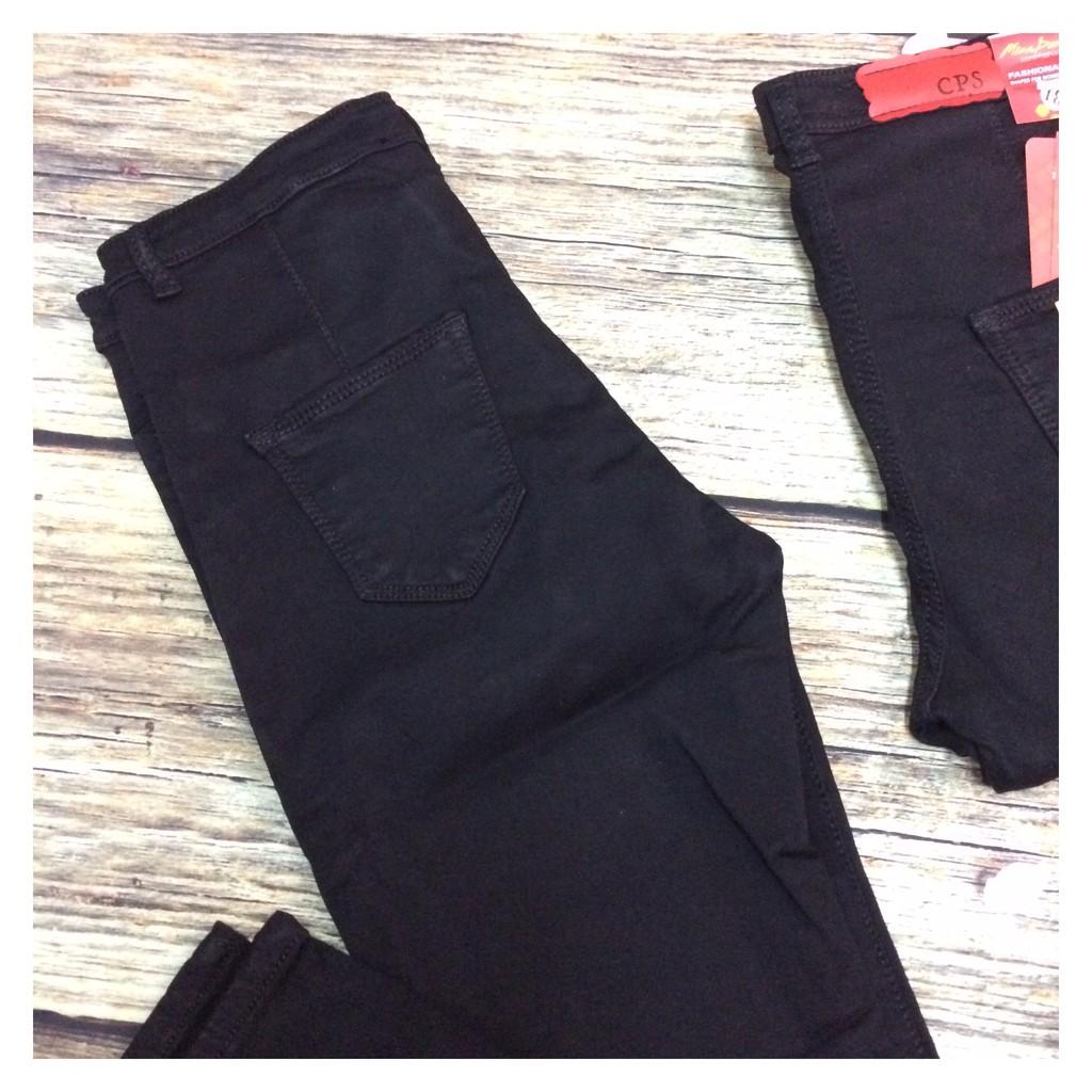 Quần jeans nữ đen trơn co giãn nhiều QJ01
