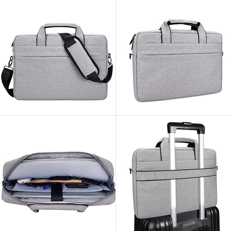 Cặp đựng laptop, túi chống sốc dành cho Macbook nhiều ngăn chống nước, có tay xách và quai mang 15.6, 14.1,13.3 inch - mã DJ01