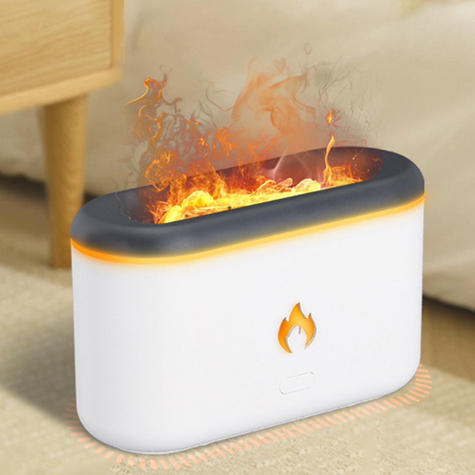 300ml Air Humidifier 3D Flame USB Night Lamp Essential Oil Diffuser for Home Desktop