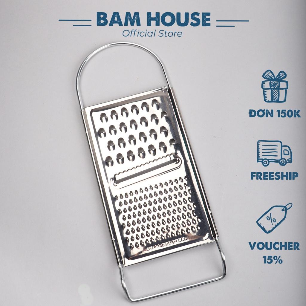 Dụng cụ bào rau củ 3 kiểu inox Bam House có quai cầm inox siêu bén cao cấp B3K05 - Gia dụng bếp