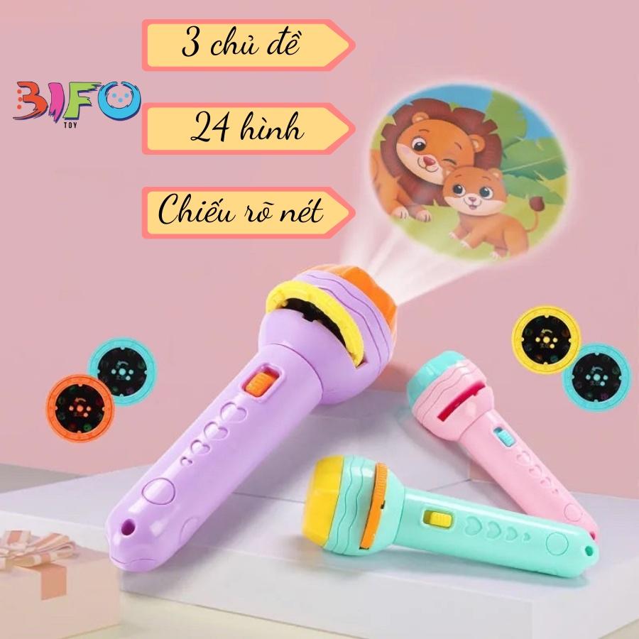 Đèn pin chiếu hình 24 hình động vật, đồ chơi cho bé nhận biết thế giới xung quanh
