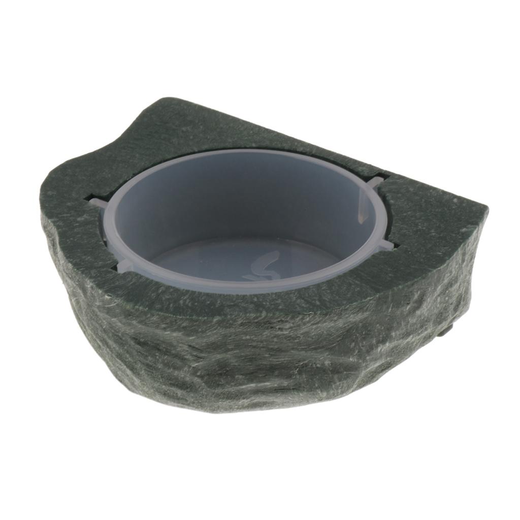 Mini Magnetic Gecko Feeder Ledge Reptile Terrarium Decor. Feeding Bowl Green