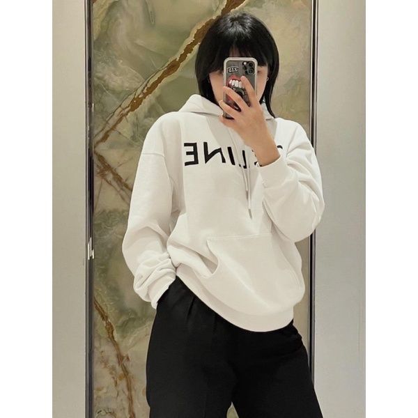 Áo hoodie nữ mũ liền màu kem ATN660