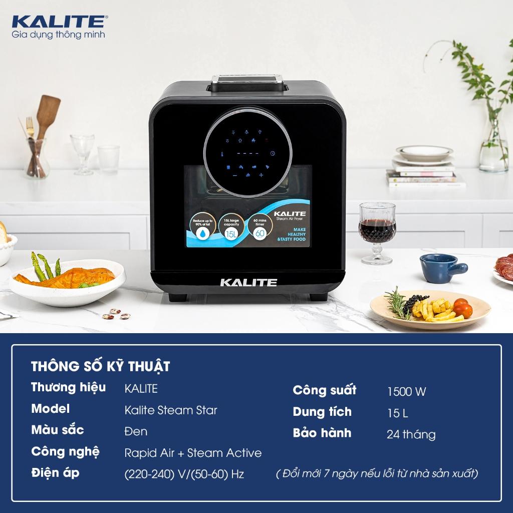 Nồi Chiên Hơi Nước Kalite Steam Star, 2600w-15Lit, Chiên Hấp Đa Năng, Hàng Chính Hãng