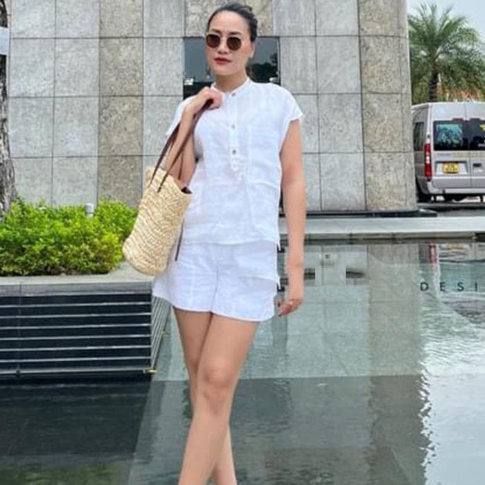 Set bộ đi chơi linen cổ tầu kèm quần short trẻ trung, thời trang phong cách trẻ