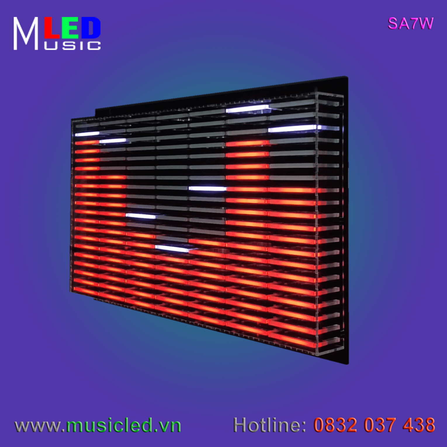 Dàn đèn Music LED nháy theo tần số nhạc 7 cột treo tường