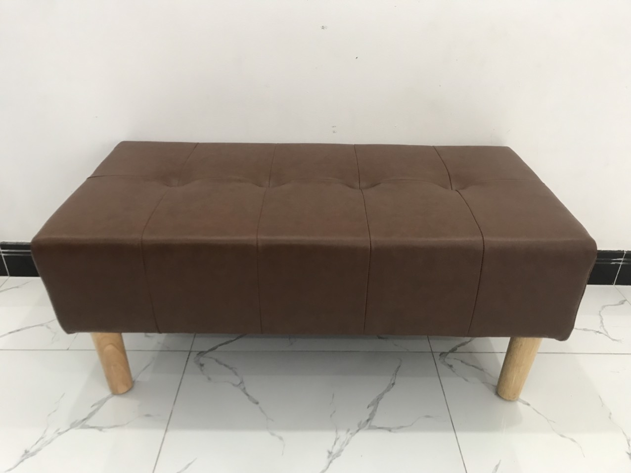 Ghế đôn sofa, ghế nệm chữ nhật simili da Thailand 3 màu