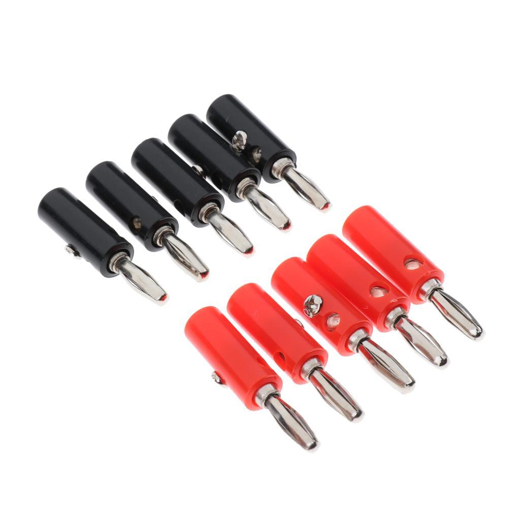 10 Pcs 4mm Audio Speaker Wire Cable Connector Adapter Screw Banana Plug