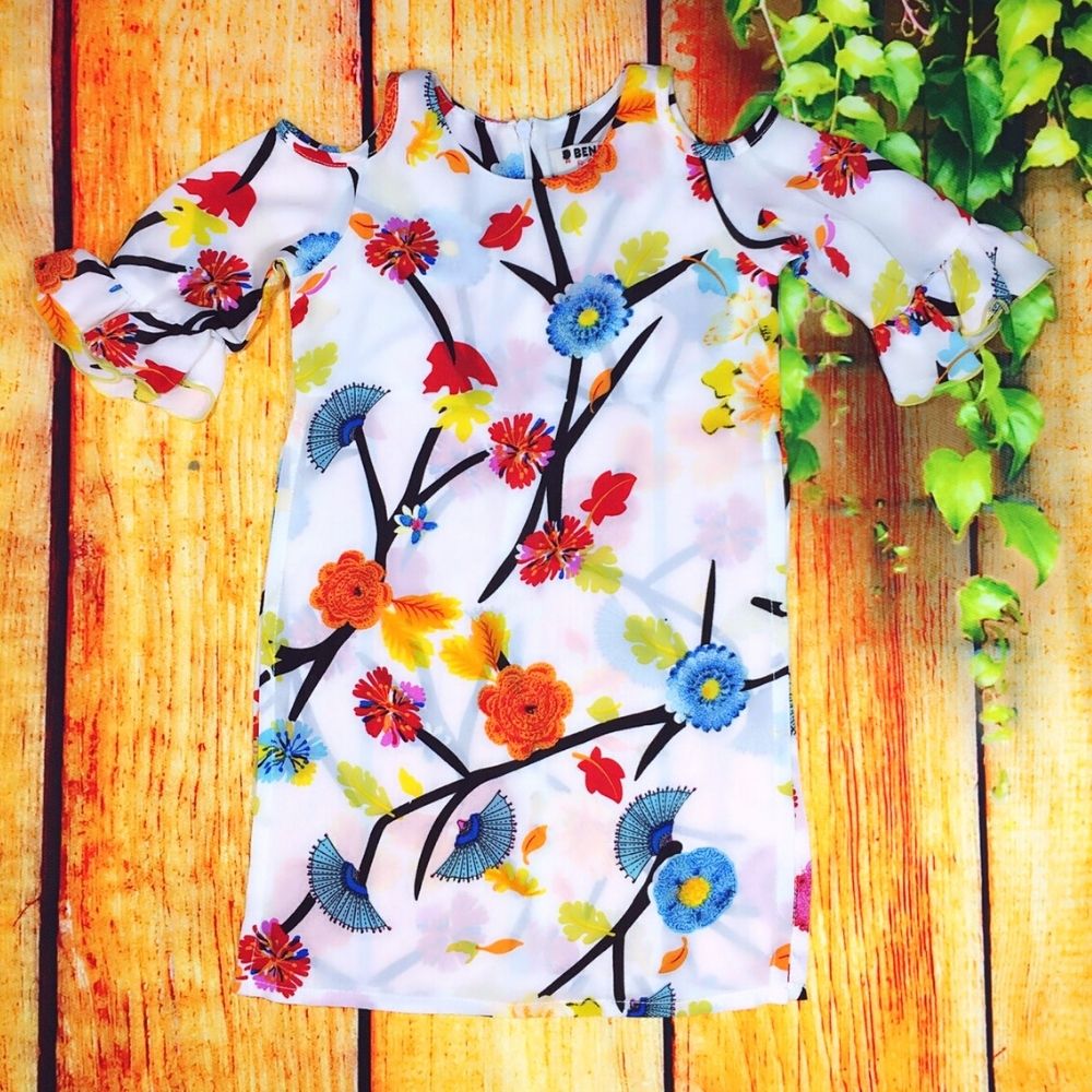 Áo dài cách tân cho bé gái từ 10-26kg - áo dài vải chiffon quần thun cotton co giãn.