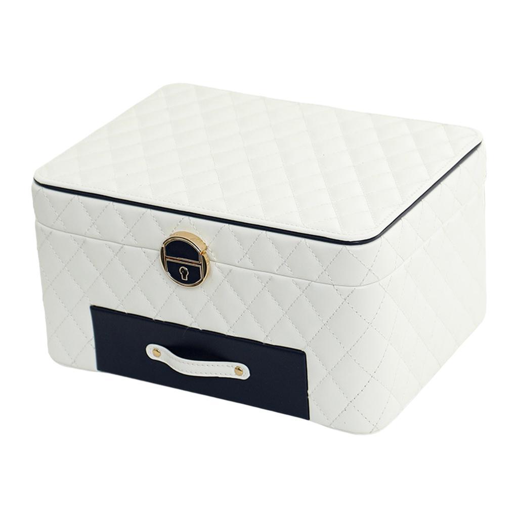 Three-Layer Jewelry Organizer PU Leather Gifts for Christmas Rings Women