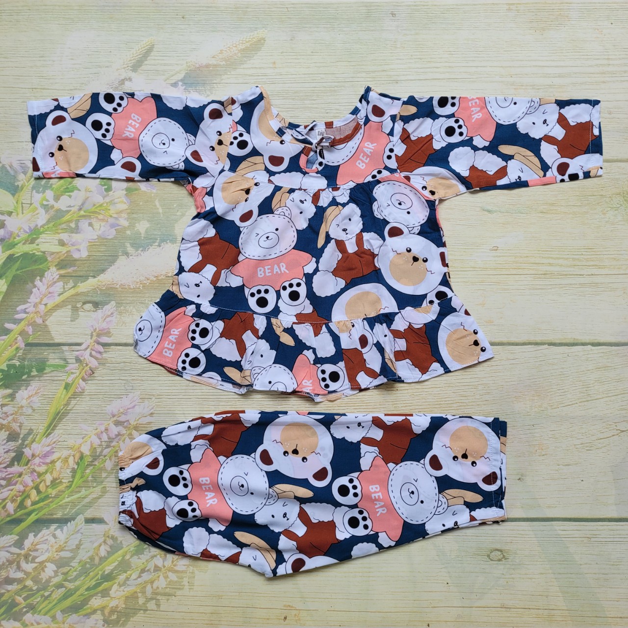 ĐỒ BỘ TÔN TAY DÀI BÉ GÁI SIZE 5