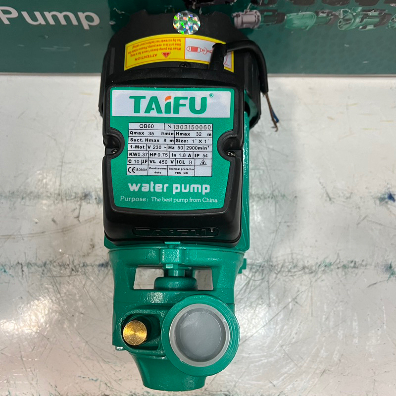 Máy bơm nước ly tâm đầu chuột 370W (0.5HP) cánh đồng TAIFU QB60 - Bảo hành 1 năm