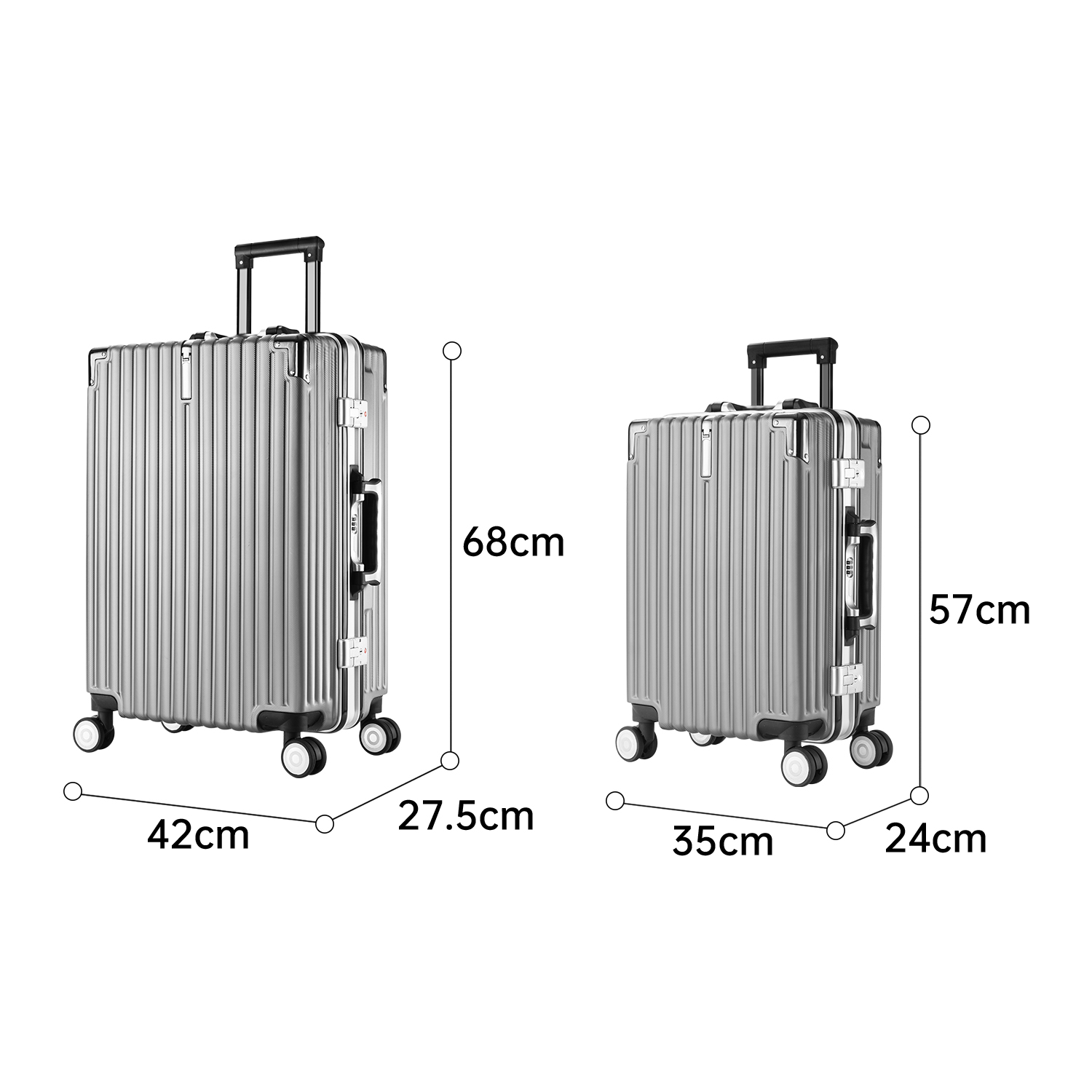 Set Vali Du Lịch Hành Lý 20 Inch Và 24 Inch Nhựa ABS Có Khóa Kéo Góc Bo Chắc Chắn Deli - Chống Sốc Tay Cầm Rộng Hạn Chế Trầy Xước 2 IN 1 Du Lịch Ngắn Ngày Vali Gia Đình - EH1045