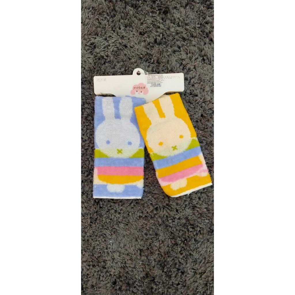 Khăn rửa mặt khăn vuông hình con thỏ 1171, chất liệu cotton 100% , thương hiệu Aiueo Nhật Bản.