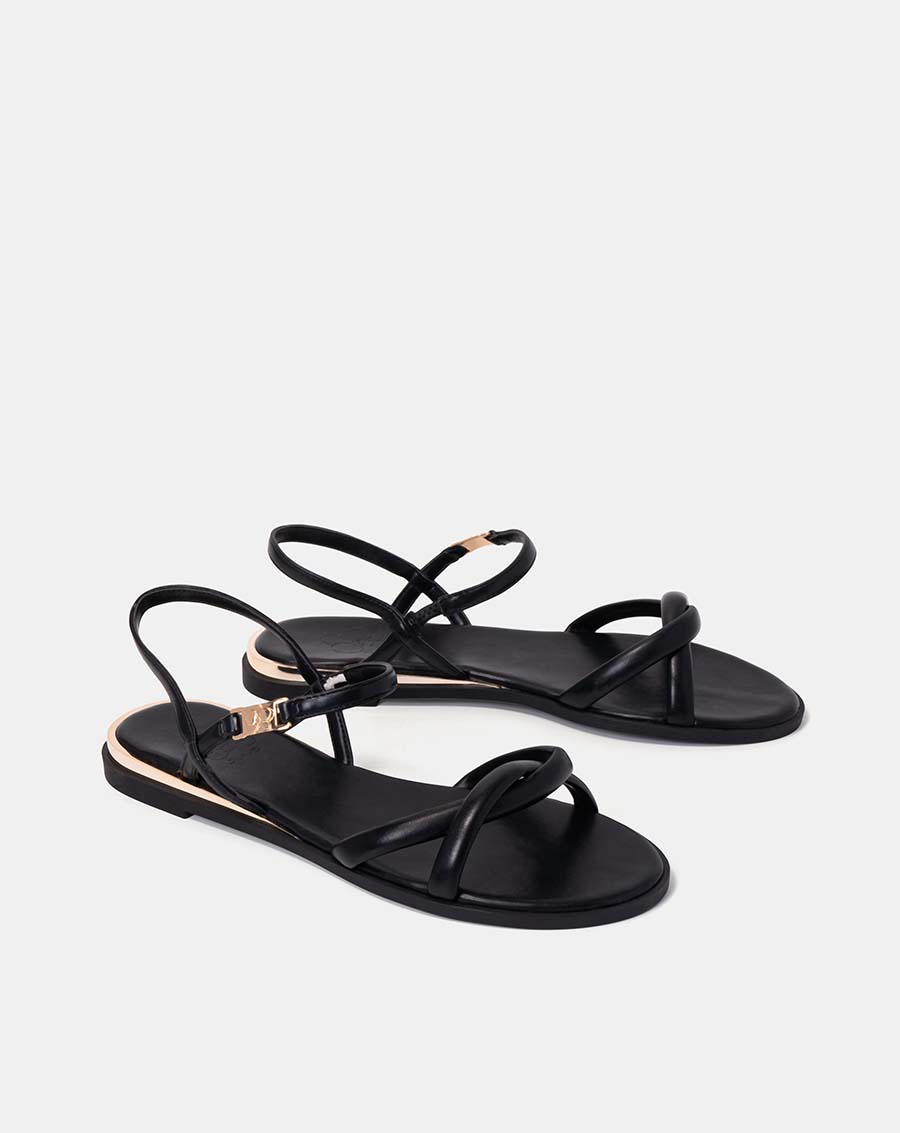 Giày Sandal 3cm Thời Trang JUNO Bệt Quai Chéo Hậu Gắn Khóa Hoa SD03053