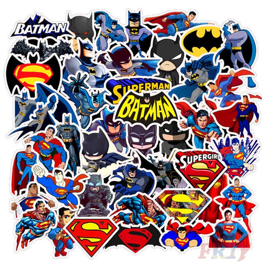 Sticker Super Man và Batman trang trí mũ bảo hiểm, đàn, guitar, ukulele, điện thoại laptop