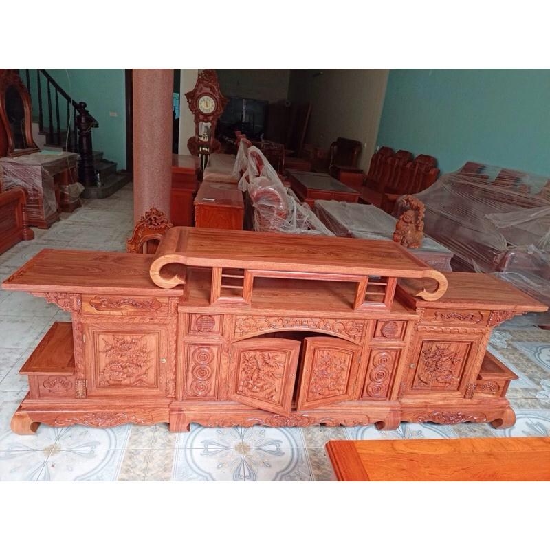 Kệ tivi hàm ếch gỗ hương đá vip khuân 4 ván 2