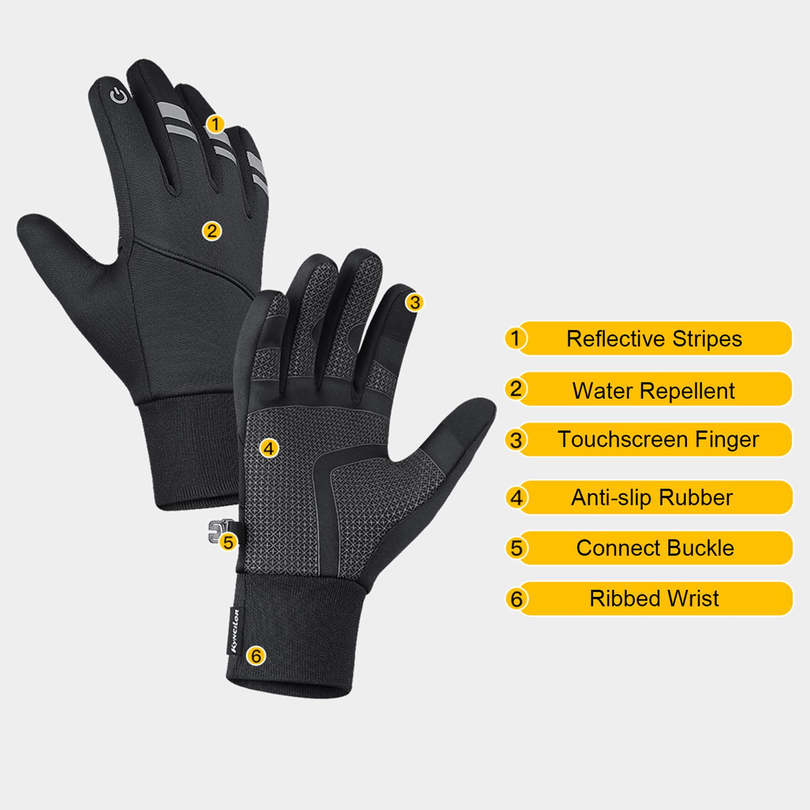 Găng tay ấm áp mùa đông vuốt được màn hình cảm ứng, lót lông cừu, không thấm nước