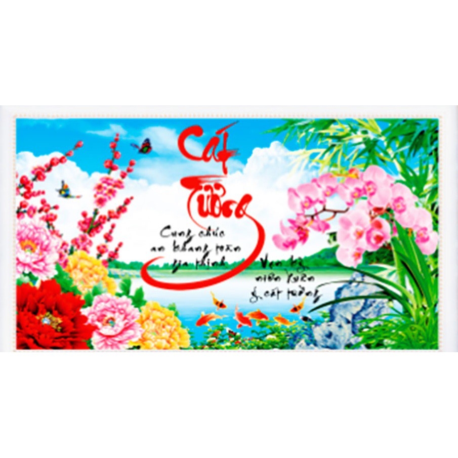 TRANH ĐÍNH ĐÁ CÁT TƯỜNG 93x55cm
