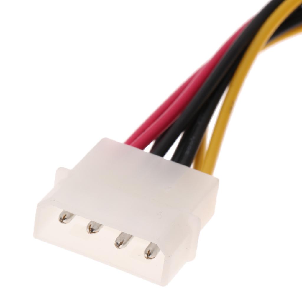 To Dual SATA Power Adaptor Cable 4-pin to 15-pin For HDD Hard Drive