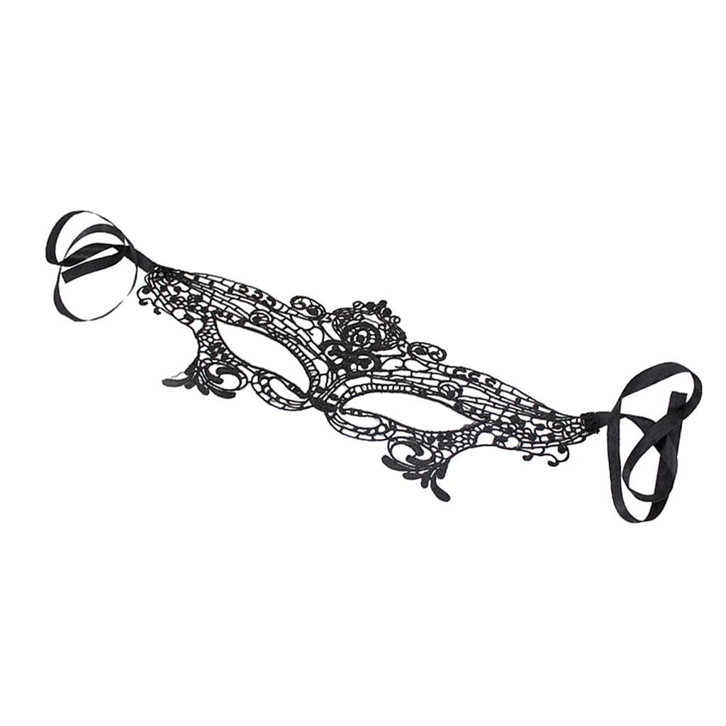 Gorgeous Venetian Black Lace Eye Mask Masquerade Fancy Dress Party Mask