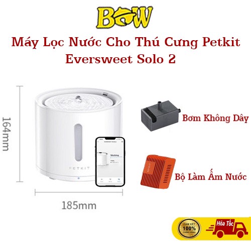 Máy Lọc Nước Cho Thú Cưng Petkit Eversweet Solo 2 kết nối App