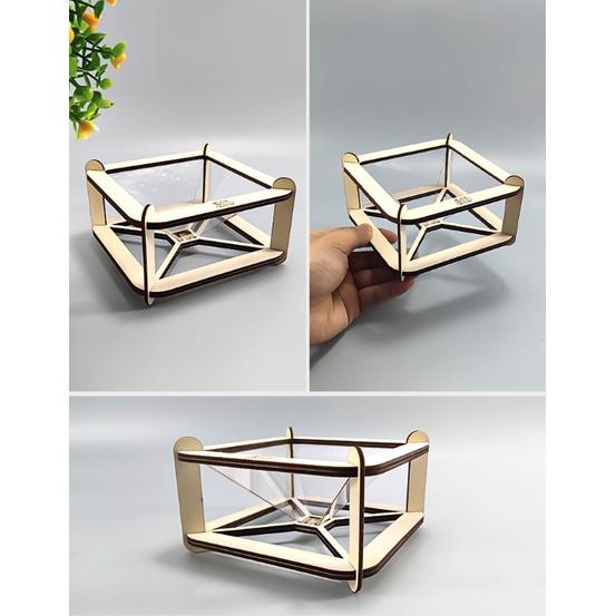 Mô hình gỗ lắp ráp không gian 3 chiều cho điện thoại DIY WOOD STEAM - HOLOGRAPHIC 3D ️ FREESHIP ️