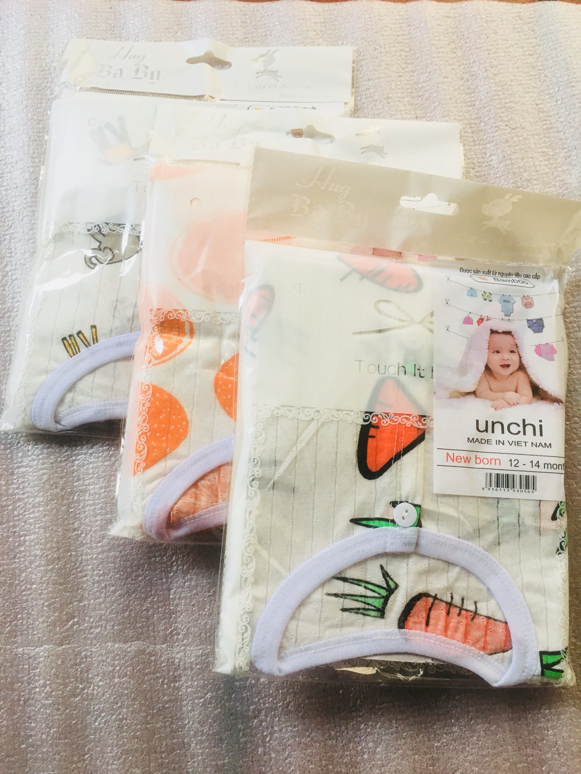 Combo 5 Bộ Quần Áo Trẻ Sơ Sinh Cao Cấp Sợi Cotton Fiber Bamboo Dành Cho Bé 12-14 Tháng Tuổi