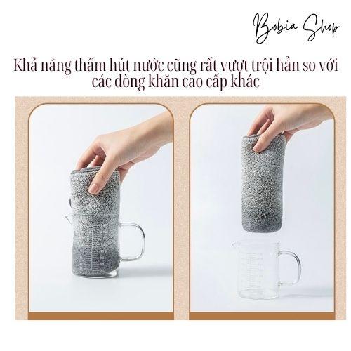 Khăn lau tay sợi than tre cao cấp siêu thấm hút, dày dặn, siêu bền dùng kích thước 30x30cm