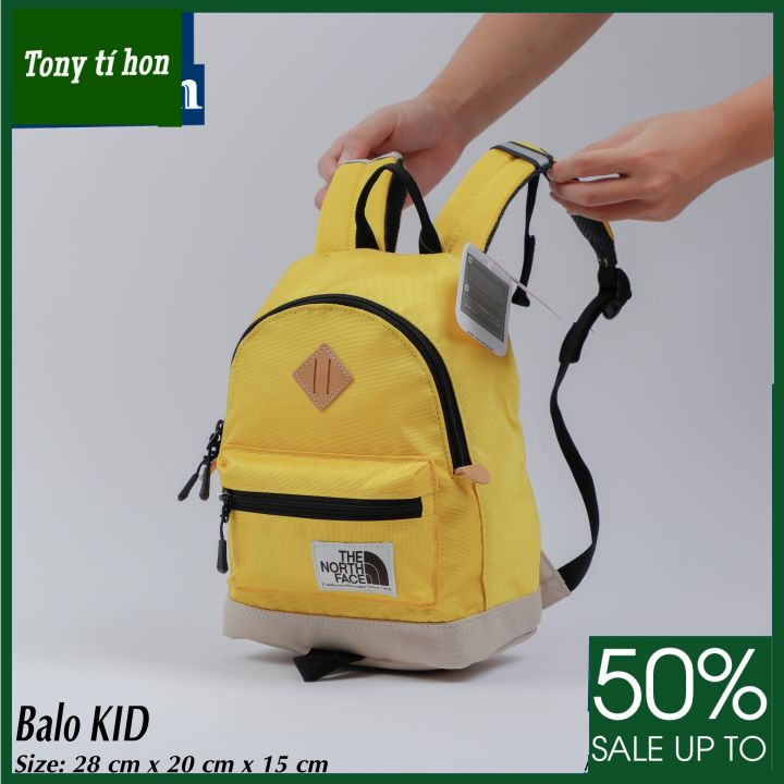 Tony tí hon -  Balo trẻ em THE NF BERKELEY BACKPACK chống thấm phụ liệu xịn - màu cam / vàng / xanh lam / đen / xanh nhạt